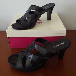 NATURALIZER PROMPT BLACK Slide Sandals 9M